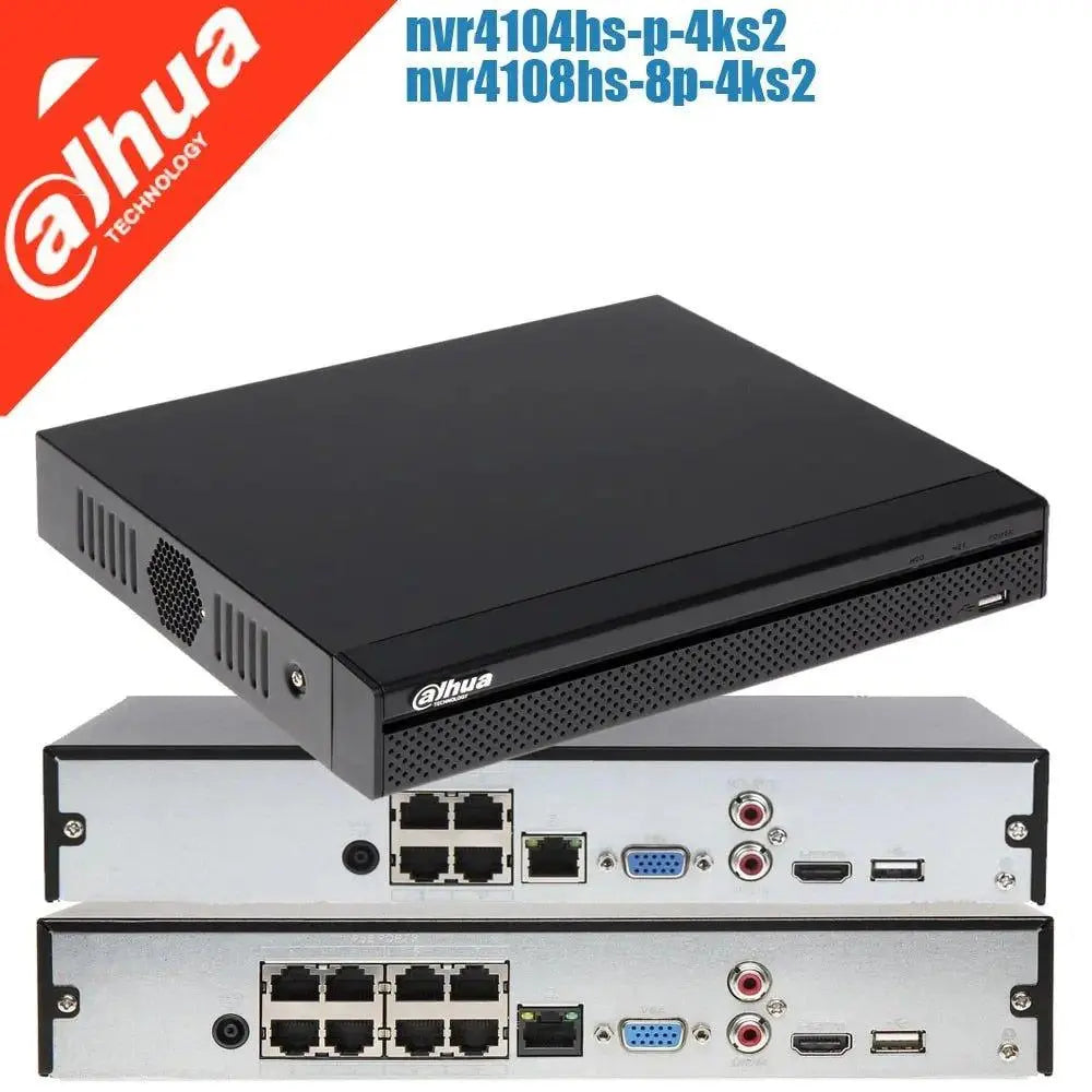Mutil Language Dahua 4K 8PoE NVR4108HS-8P-4KS2 NVR4104HS-4P-4KS2 AI face NVR DHI-NVR4108HS-8P-4KS2 8MP IP camera support - megaspullen.nl