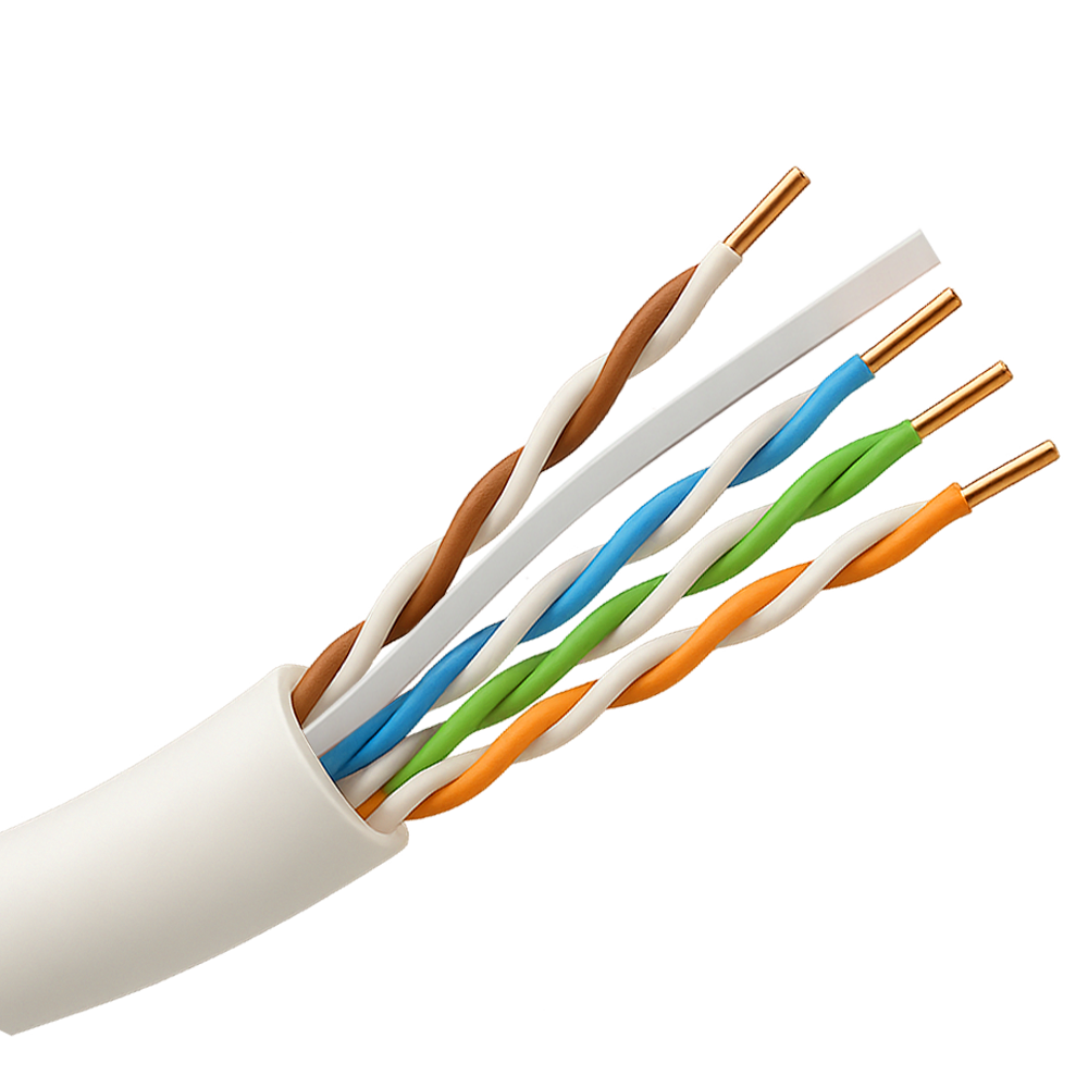Netwerkbekabeling UTP doos 305m Cat6 van Megaspullen.nl met PVC-isolatie en Eca-keur voor betrouwbare data-overdracht.