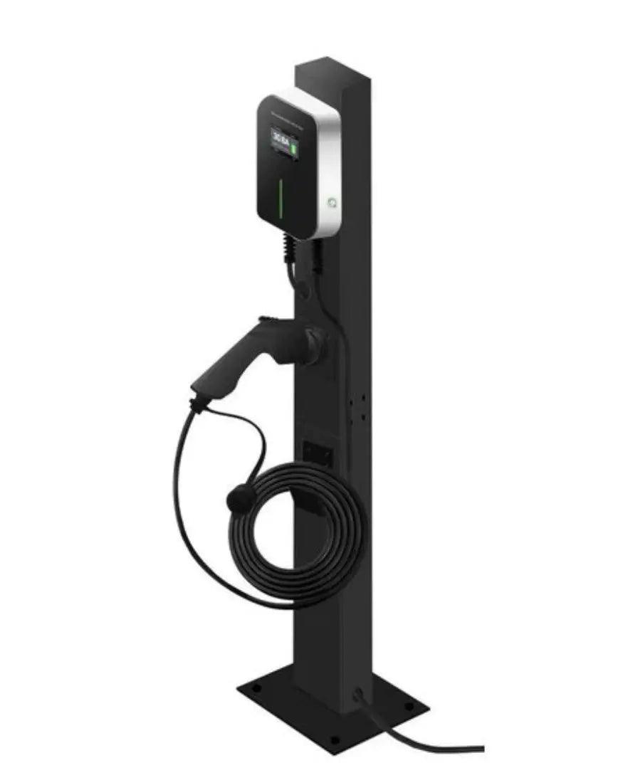 Besen bevestigingspaal voor laadstation, stevige metalen steun met bevestigingsmateriaal voor elektrische laadpunten.