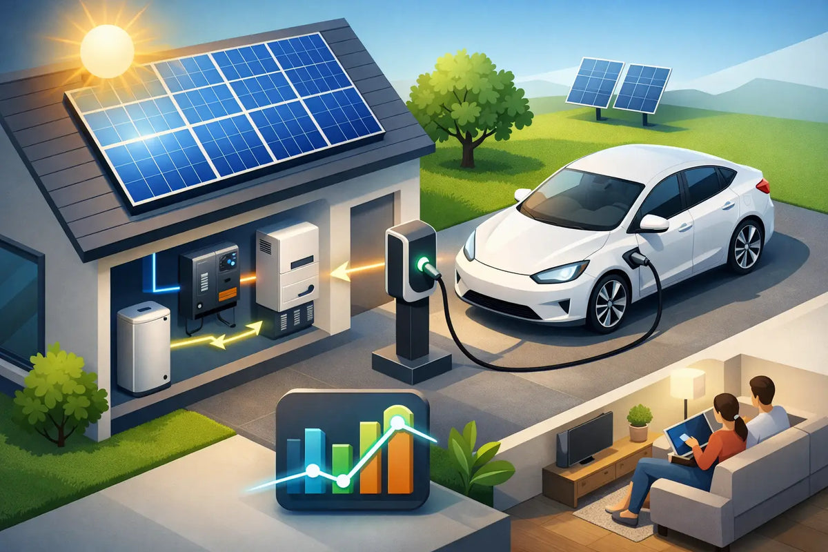 Laadpaal met zonnepanelen slim laden thuis