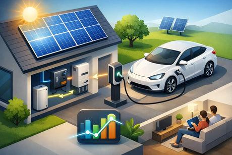 Laadpaal met zonnepanelen slim laden thuis