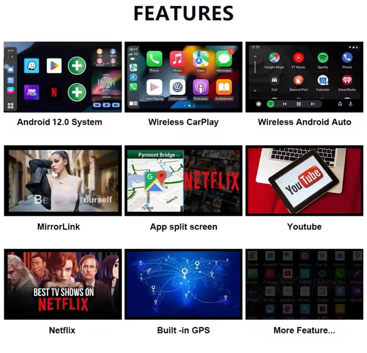 Draadloos carplay dongle met Netflix Youtube APP AND MORE!
