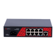 Netwerk switch met 8 PoE-poorten en 1 Uplink RJ45, zwart, compacte behuizing voor zakelijke netwerken