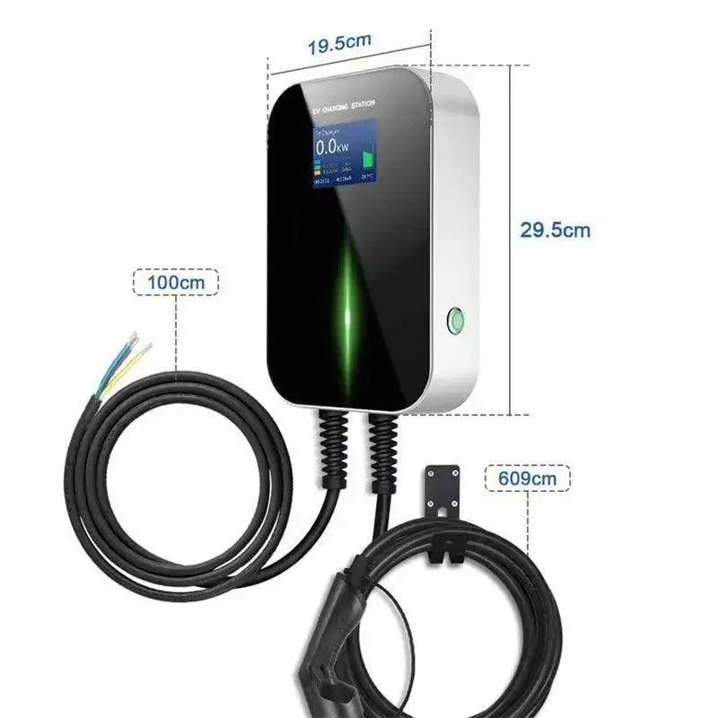 Autolader APP Type 2 met 6 meter kabel, 1 fase, geschikt voor elektrisch laden, zichtbaar met connector en kabel.