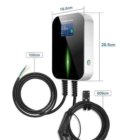 Autolader APP Type 2 met 6 meter kabel, 1 fase, geschikt voor elektrisch laden, zichtbaar met connector en kabel.