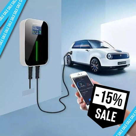 Autolader APP - 3 fase 11KW met 6 meter Type 2 kabel, geschikt voor elektrische voertuigen, merk megaspullen.nl