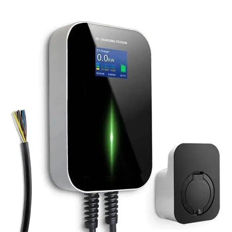 BESEN Autolader 1 Fase 3,7kW Type 2 socket voor elektrische auto, zichtbaar met kabel en connector