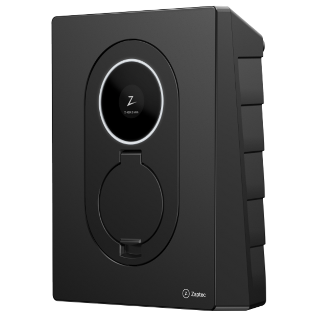 Zaptec Go 2 Type 2 laadpaal met socket, tot 22 kW, 4G en wifi, load balancing voor elektrische auto’s.
