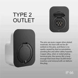 BESEN Autolader APP 3 fase 11KW Type 2 socket, elektrisch laadstation voor auto's, zichtbaar met kabel en connector.
