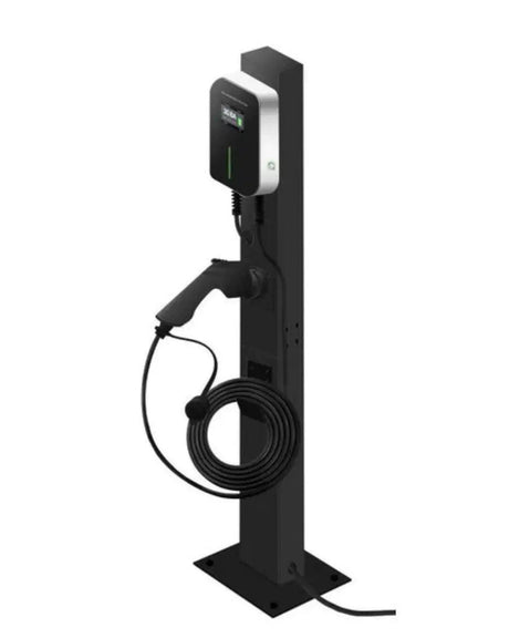 Besen bevestigingspaal voor laadstation, stevige metalen steun met bevestigingsmateriaal voor elektrische laadpunten.