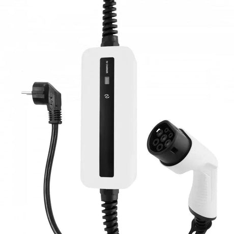 Witte thuislader met LCD-display en Type 2 aansluiting, 3,7 kW, geschikt voor thuisgebruik, door megaspullen.nl